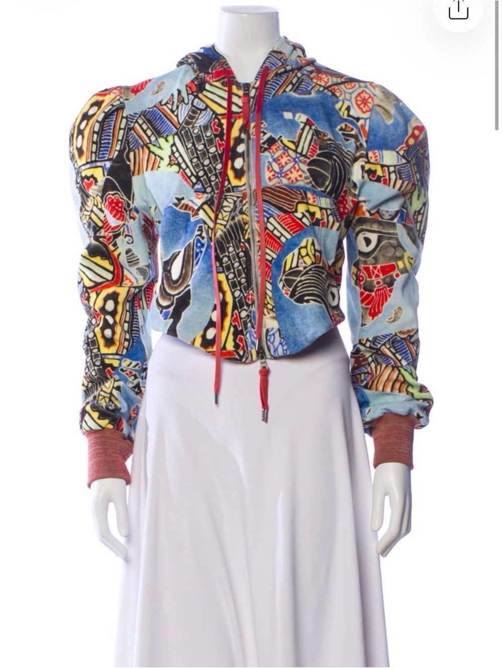 Vivienne Westwood Cropped Multicolor Printed Teddy Jacket - Picture 1 of 6